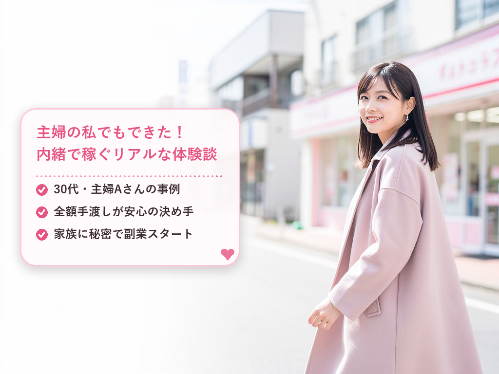 【体験談】仙台市内のAさん(30代・主婦)が秘密を守りながら稼ぐコツ